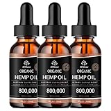 3 Pack Hemp Oil Drops for Pain Relief, Skin, Anxiety - High Potency Strength Organic High Potency Hemp Tincture - with C02 Extraction, Vegan, Non-GMO
