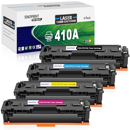 SINOPRINT Compatible Toner Cartridges Replacement for HP CF410A 410X CF410X for Color LaserJet Pro M477fdw M477fnw M477fdn M452nw M377dw M452dn M452dw M477dw M477nw
