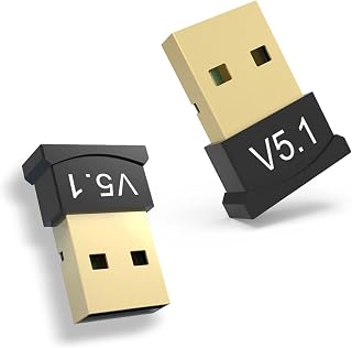 Wansurs 2 Pack Bluetooth 5.1 EDR USB Adapter for PC - Wireless Dongle for Speakers, Mouse, Keyboard, Headphones | Win10/11 Plug & Play