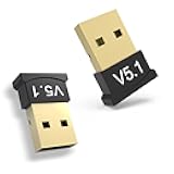 2 Pack Bluetooth Adapter for PC, Wansurs USB Bluetooth Adapter 5.1 EDR, BT Dongle Wireless Receiver for Speaker, Mouse, Keyboard, Headphones Compatible with Win10/11