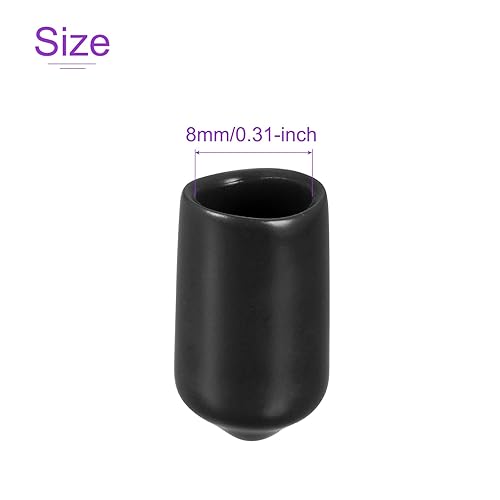 Miniatura 8 de DMiotech Paquete de 20 protectores de rosca de tornillo negros de 332 pulgadas de diámetro interior, tapas de goma para pernos de tornillo, tubería