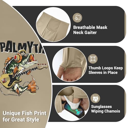 Image of Palmyth Fishing Shirts for Men Long Sleeve UPF 50+ Sun Protection Hoodie