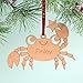 Crab Ornament Personalized Baby's First Christmas 2024 Wood Handmade
