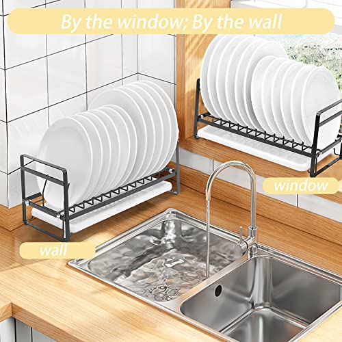 E-Room Trend Dish Rack With Drainboard For Kitchen Black 2 Pack Plate And Utensil Holder Detachable Dish Drainer Drying Rack Metal For Kitchen Countertop Cabinet 10 Plates To Hold (Dr346B) #TOP4