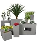 Pflanzwerk® Pflanzkübel Tower Grau 50x23x23cm *Frostbeständiger Blumenkübel* *UV-Schutz* *Qualitätsware*