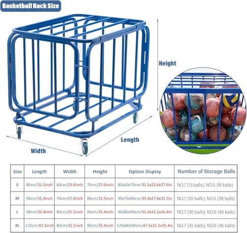 Contenedor de almacenamiento plegable para baloncesto con ruedas 4