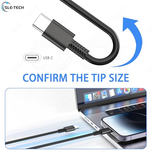 65W USB C Laptop Charger Compatible with Lenovo ThinkPad X1 Carbon Gen 6 7 8 9,T14 T15 E14 E15 L13,Yoga 7i 9i C740 C930 C940,Chromebook 100e 300e 500e c330 s330,Type C AC Adapter Power Cord by SLE-TECH - Image 4