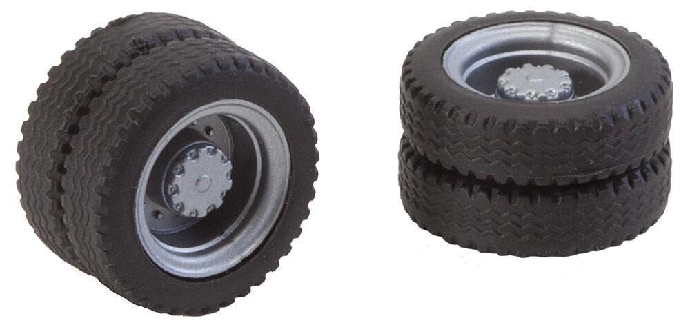 Faller 163103 2 Complete Wheels (Twin Tyres) NQ Tyres & Rims, Multi-Colour