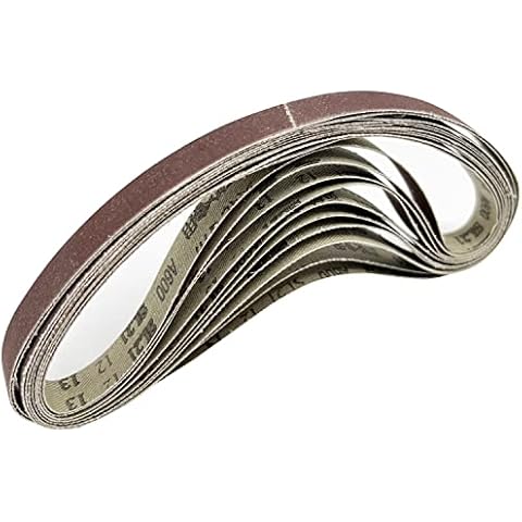 10Pcs 1/2 Inch x 18 Inch 600 Grit Replacement Zirconia Cloth Sanding Belts Set for Air/Electirc Belt Sander, Best Derusting, Deburring and Grinding for Wood, Metal, Fiberglass, Rubber, Plastic Cover