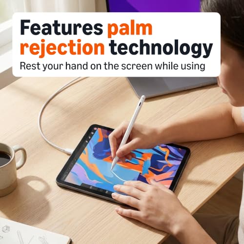 Image of Amazon Basics Stylus Pencil Compatible with iPad 10th Generation (2018-2025), Pen with Palm Rejection