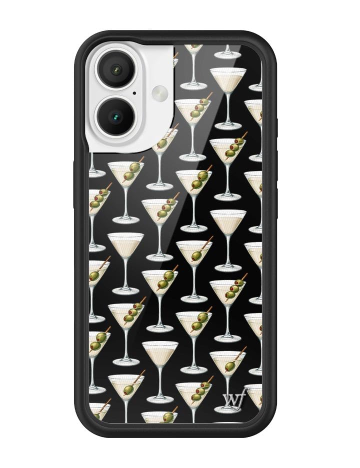 Image of Wildflower Cases - Compatible with iPhone 16 | Protective Black Bumper, 6.5ft Drop Test Certified, Women Owned Small Business | Olive Martini Aesthetic Cute Trendy Girl | Collab - Ashtin Earle