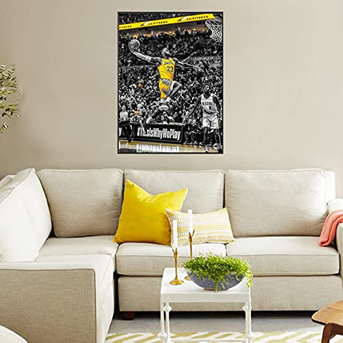 123 Life Lebron James Wall Art Canvas, Basketball Sports Superstar Theme Canvas Poster, La Lakers Poster Wall Art Print, Lebron No Frame Artwork Fans Gift For Home Bedroom Wall Decor (12"X16",Lebron) #TOP1