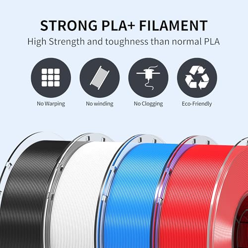 Image of RAMBERY PLA+ 3D Printer Filament Bundle 4KG Toughness Upgraded 1.75MM 3D Printing Filament Fit Most FDM Printers，Black /White /Blue /Red，1KG X 4 Spools