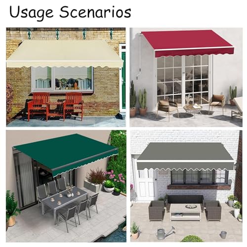 Store extérieur rétractable gris pour terrasse, pare-soleil de remplacement manuel 2,5x2m