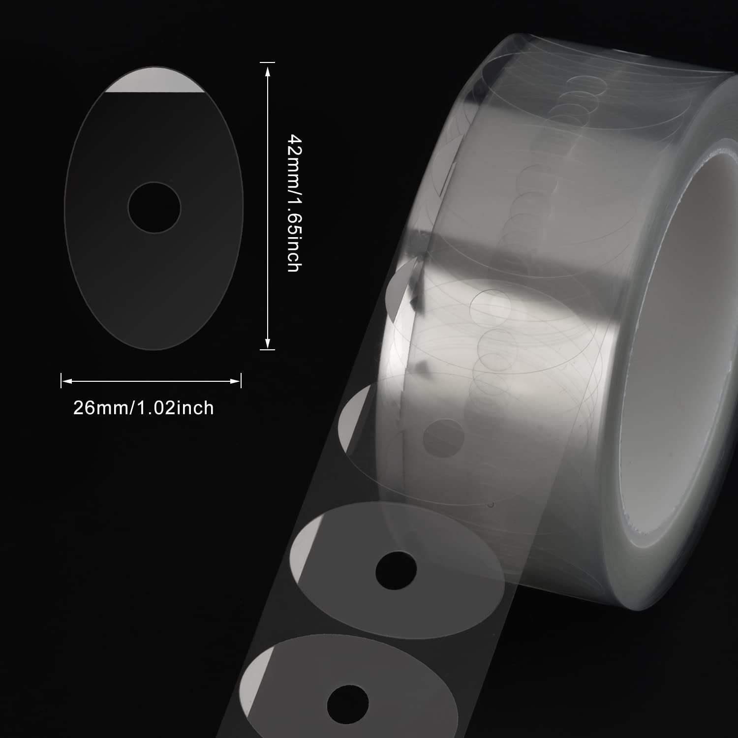 1000 almohadillas de bloqueo de bordes de lente transparente, ovaladas, antideslizantes, adhesivas, procesamiento, pulido para gafas, accesorios de bordeadora automática (1 x 1.65 pulgadas)