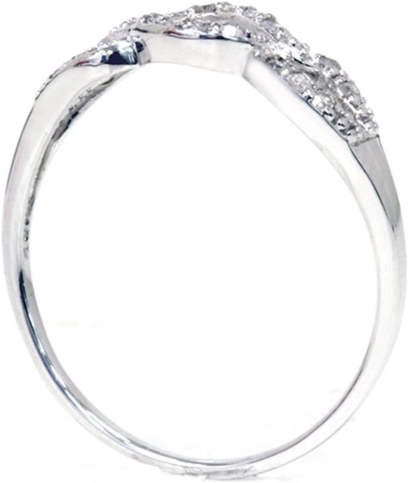 P3 POMPEII3 1/10ct Petite Diamond Infinity Ring 10K White Gold