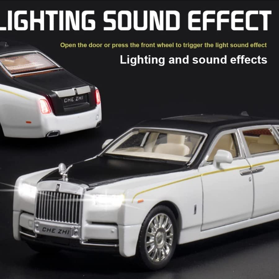 Image of Alokik Enterprise 1:32 Rolls-Royce Phantom Model Car, Zinc Alloy Pull Back Toy car with Sound and Light for Kids Boy Girl Gift 【Colors as Per Stock】