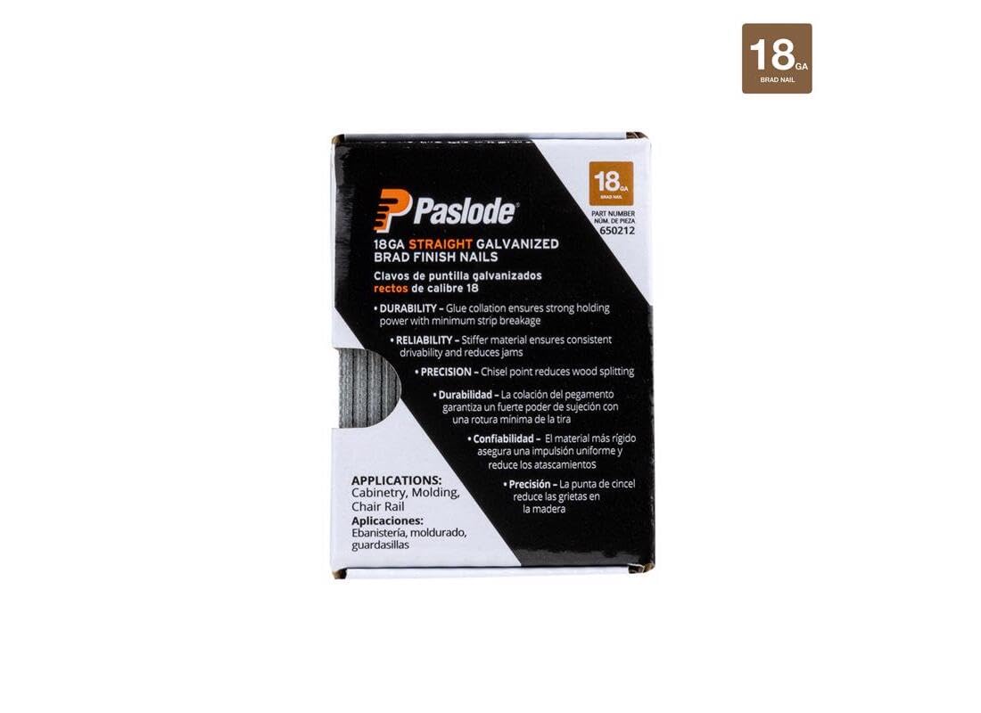 Paslode 650212 1-Inch by 18 Gauge Galvanized Brad Nail (2,000 per Box)