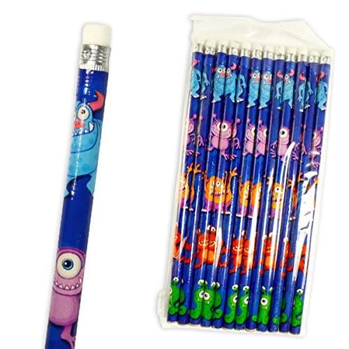 Pack of 12 monster pencils