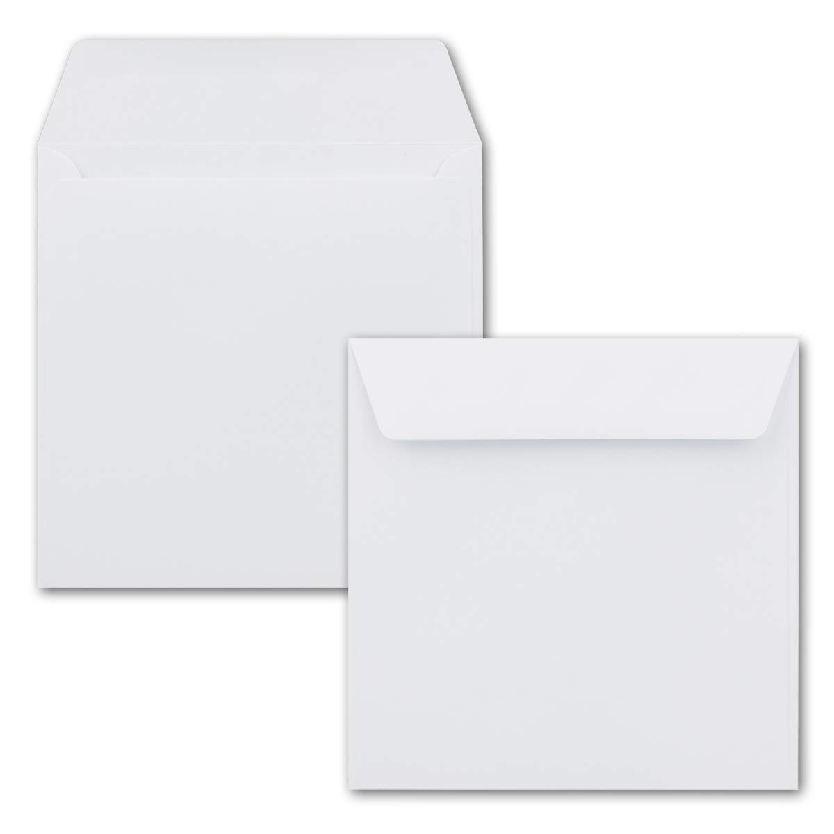 500 kwadratowych kopert, kolor biały, 15,5 x 15,5 cm, 120 g/m², klejenie na mokro, bez okienka, idealne na Boże Narodzenie, kartki z życzeniami, zaproszenia od Twojego agenta szczęścia xxx.