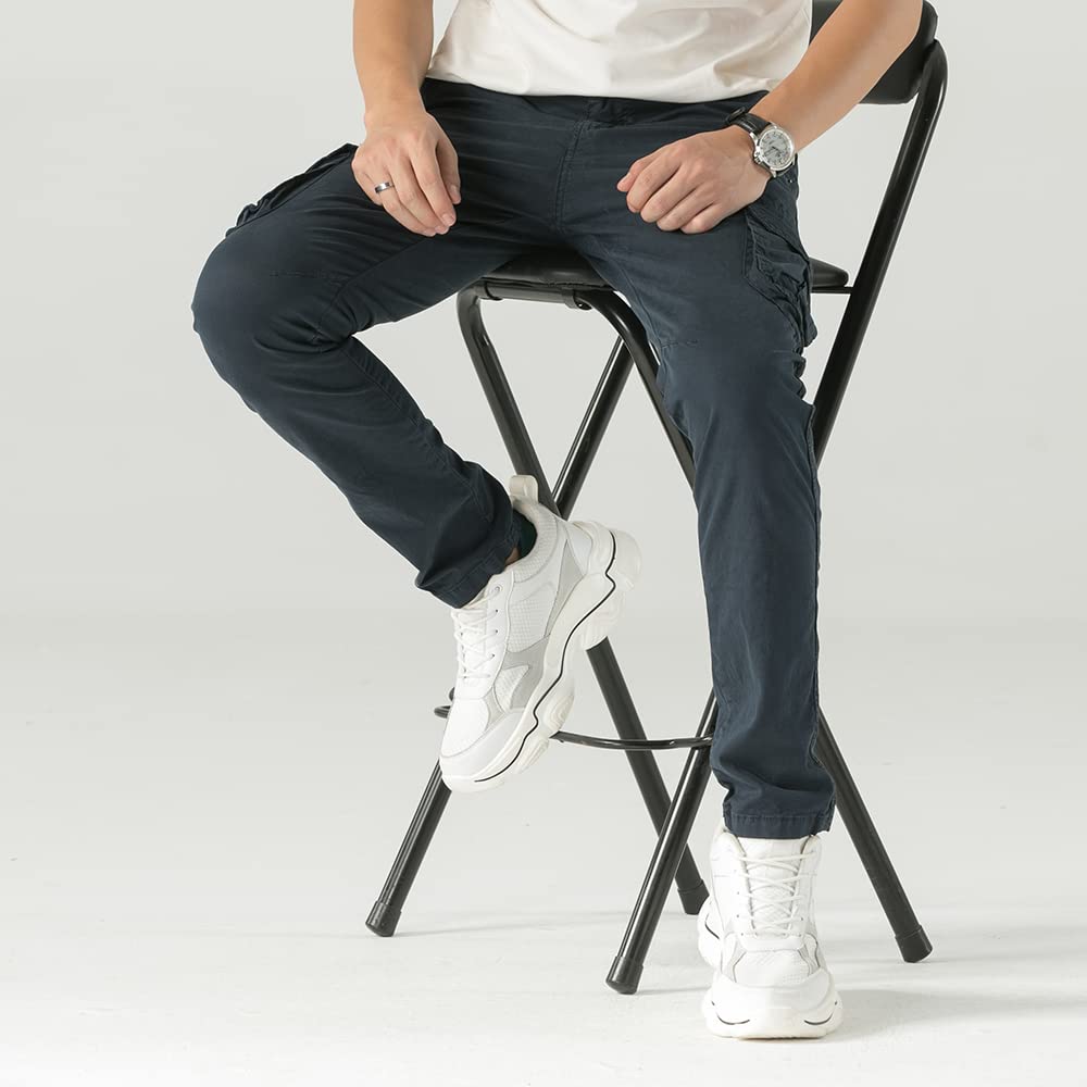 TONY BACKER Pantaloni Uomo Leggero in Cotone Multitasche Casual di Tela Stretch Materiale con Tasche Laterali 1583