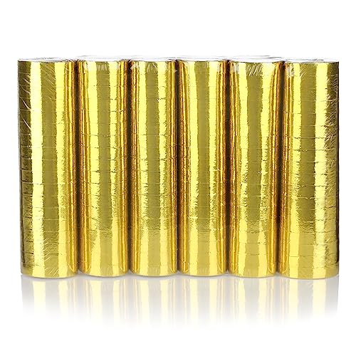 KarneLux Lot de 6 serpentins « doré métallisé » - Décoration de fête pour anniversaires, mariages et Nouvel An