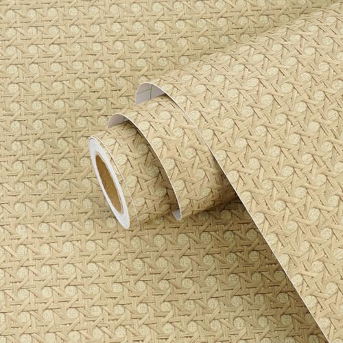 Yullpaper Papier Adhesif Pour Meuble Revetement Mural Adhesif Papier Peint Effet Bois Marron Clair Vinyle Adhésif Plan De Travail Cuisine Film Autocollant...