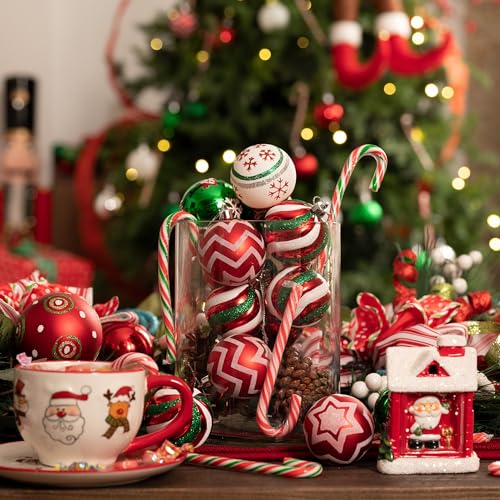 Valery-Madelyn-Christmas-Ornaments-Tree-Decorations-30ct-Red-Green-White-Shatterproof-Christmas-Ball-Ornaments-Set-236-Inch-Decorative-Hanging-Ornament-Bulk-for-Xmas-Holiday-Party-Decor Valery Madelyn Christmas Ornaments Tree Decorations 30ct Red Green White Shatterproof Christmas Ball Ornaments Set 236 Inch Decorative Hanging Ornament Bulk for Xmas Holiday Party Decor