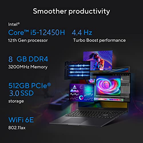 Image of ASUS Creator Series Vivobook 16X 2023, Intel Core i5-12450H 12th Gen, 16.0 inch inch FHD+ 120Hz, (8GB /512GB SSD /NVIDIA GeForce RTX 2050) K3605ZF-MB521WS + MD100 Mice (Purple) + KW100 Keyboard (Green)