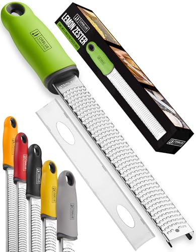 ORBLUE Lemon Zester and Grater – Stainless Steel Citrus Zester Tool for Lemon & Lime, Fine Zesting & Grating for Baking & Cooking - Green