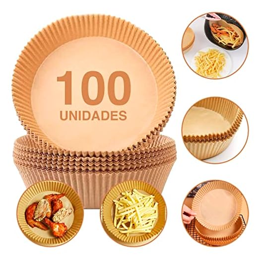 Kit com 100 formas descartáveis de papel para Air Fryer, forro Antiaderente para fritadeiras à ar