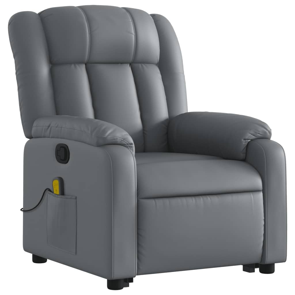 IKAYAA Sillón de Masaje con Elevador Levanta Personas Mayores Sillon Relax Reclinable Sillón Elevador Sofá Relax con Bolsillos Laterales 78 x 92 x 98 cm Gris