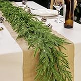 table basse romance imitation pin/ imitation chêne Guirlande de 2,7 m de long avec branches de pin Norfolk floconneux au toucher naturel, offrant un aspect réaliste et naturel pour votre décoration de Noël.