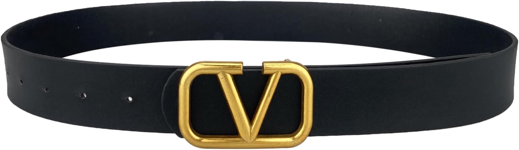 HanaoopsWomens Leather Belts for Jeans Pants Trousers Dresses Ladies Fashion V Shaped Gold Buckle Waist Belt Vintage Casual PU Leather Belt for Women