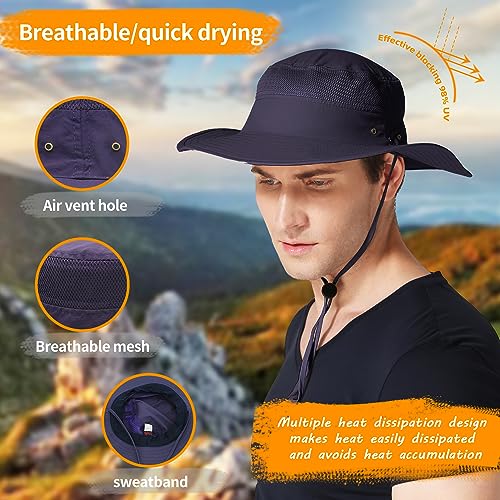 Wide Brim Sun Hat For Women And Men Summer Bucket Hats With Uv Protection Upf 50+ For Fishing Hiking Beach Hats Purple #TOP4