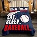 Baseball Comforter 3D Ball Sports Bedding Set for Boys Girls Women Men Blue Eat Sleep Baseball Comforter Set Ball Games Room Decor Full Size Quilt Set 3Pcs