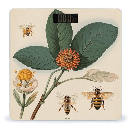 Báscula digital con ilustración vintage de abeja miniatura 1