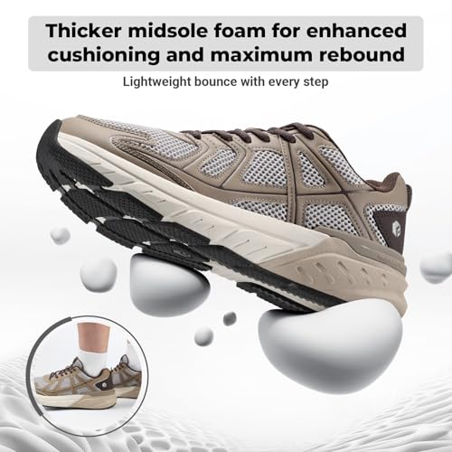 Image of FitVille Mens Walking Shoes Wide Width Thicker Cushioning Sneakers Extra Wide Shoes for Men Bouncy Shoes Non Slip Workout Gym Athletic Sneakers
