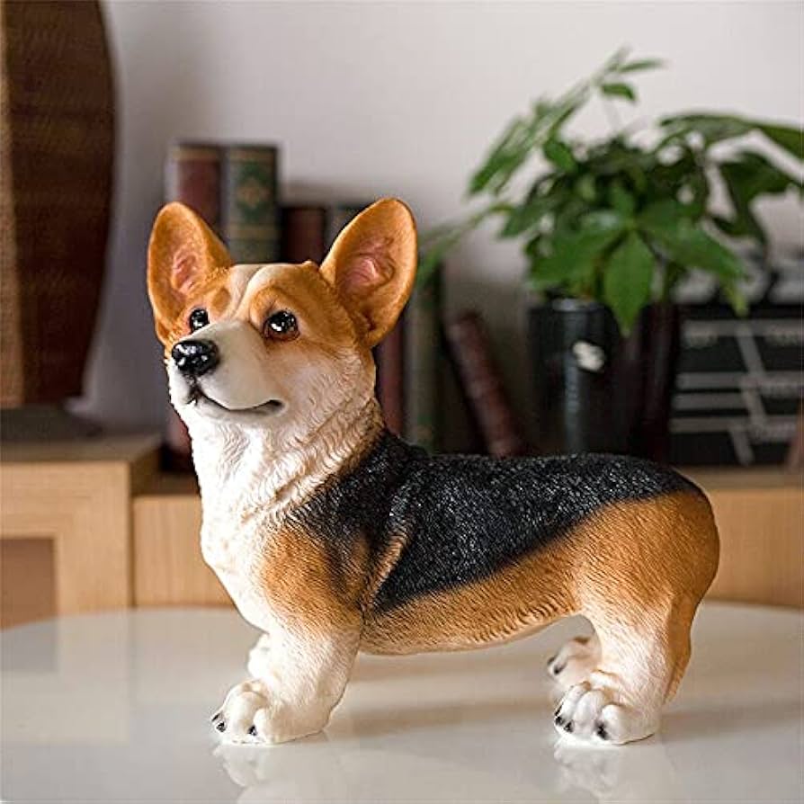 Amazon.co.jp: ガーデンオーナメント コーギー 置物 樹脂 庭装飾