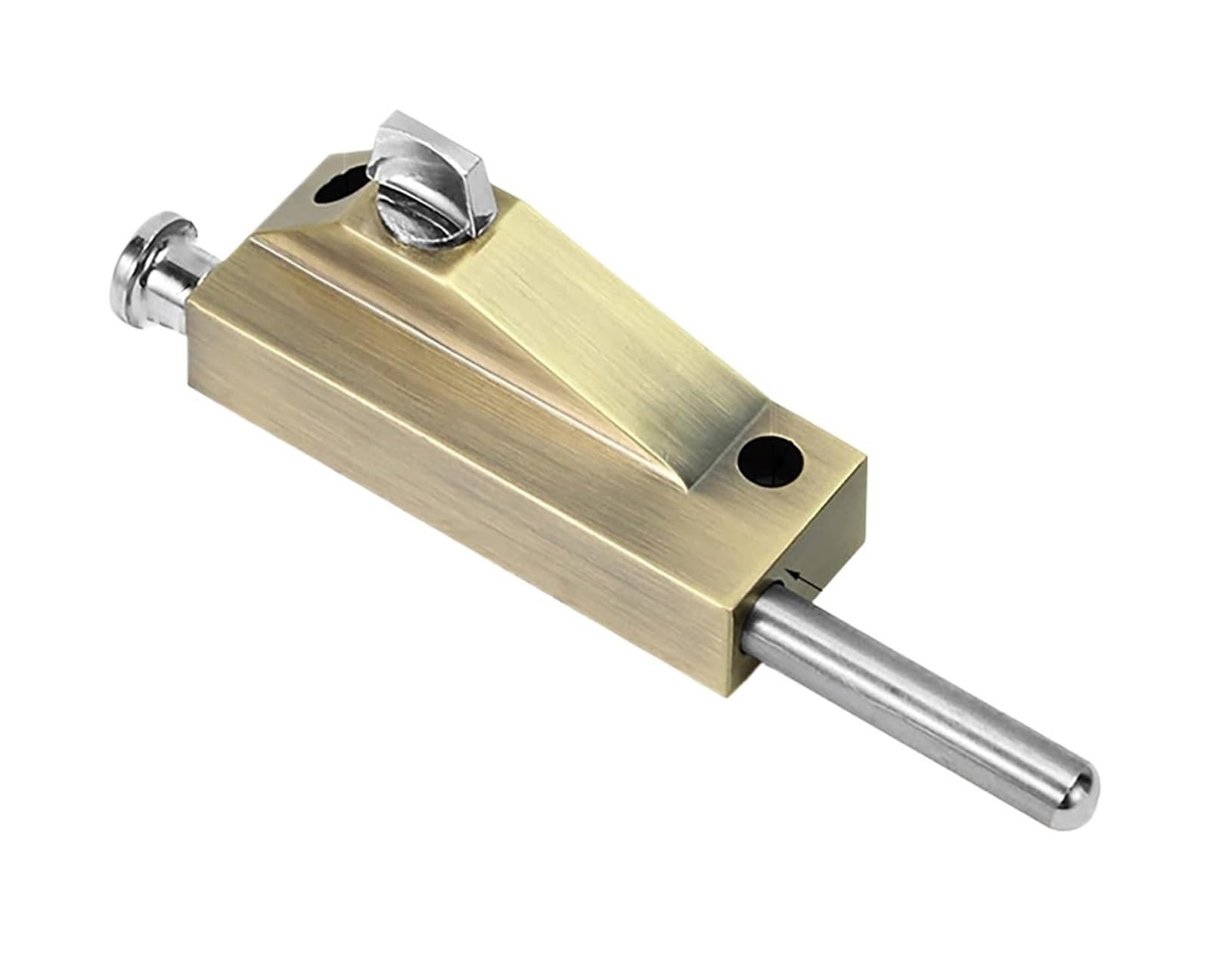 Door Lock Bolt, Zinc Alloy Sliding Flush Bolt Latch for Composite Wooden Double Doors(Green Patina)