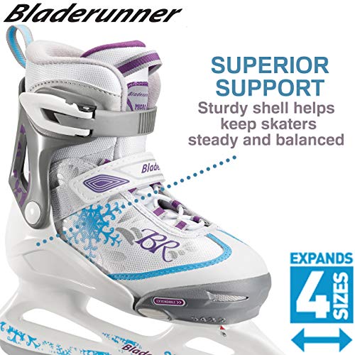 Bladerunner Kids Ice Skates, Black/Green, Size 5-8 #TOP6