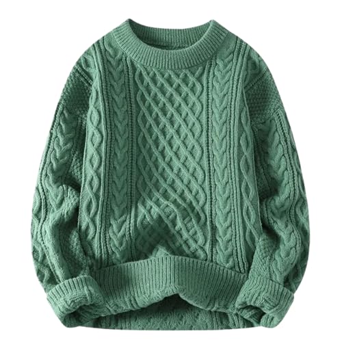 Autumn Winter Men Vintage O Neck Solid Color Sweater Mens Loose Harajuku Knitted Pullovers