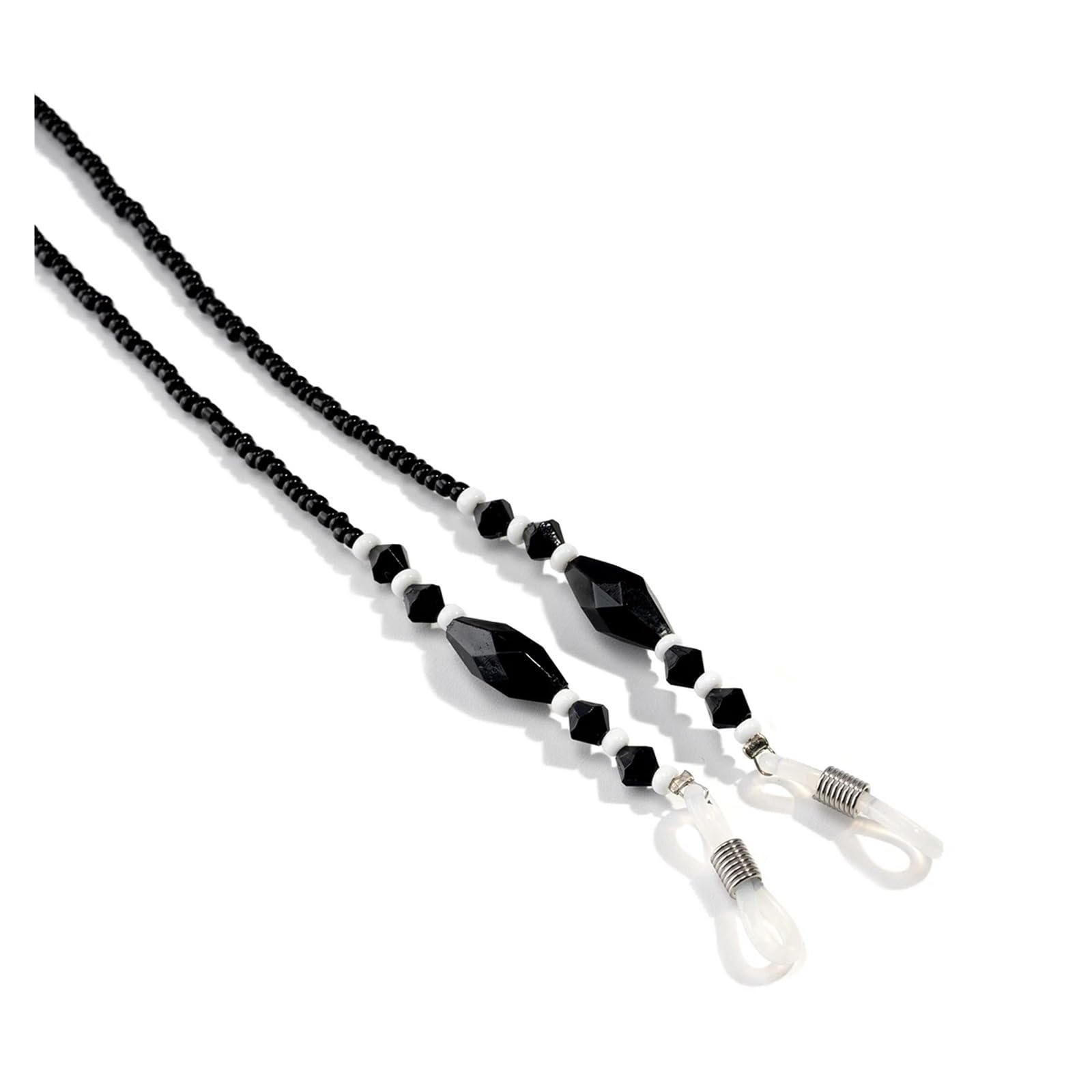 Lot de 12 chaînes de lunettes rétro noires anti-chute avec cordon anti-perlage