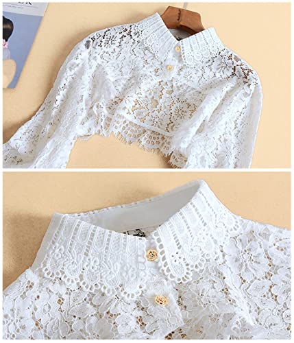 Women Long Sleeve Lace Shrug Bolero Shawl Short Cardigan Fake Collar4