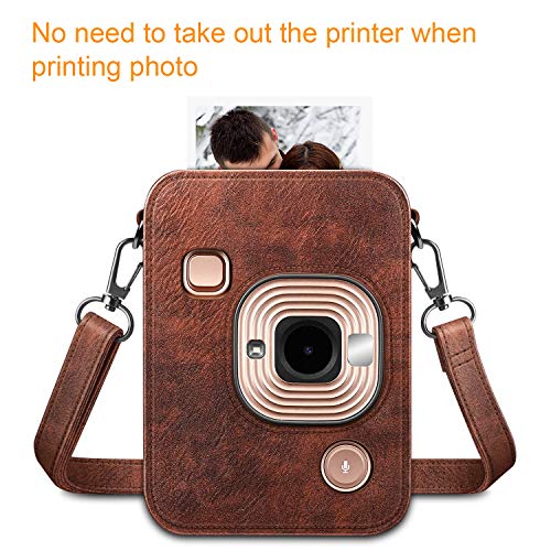 Fintie Carrying Case For Fujifilm Instax Mini Liplay Hybrid Instant Camera - Premium Vegan Leather Portable Bag Cover With Removable Strap (Brown) #TOP4