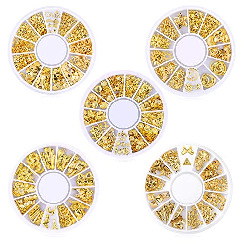 1000 Pcs Nail Art Stud Bijoux Décoration 3D Nail Art Accessoires ou Téléphone DIY (5 boîtes) Cover
