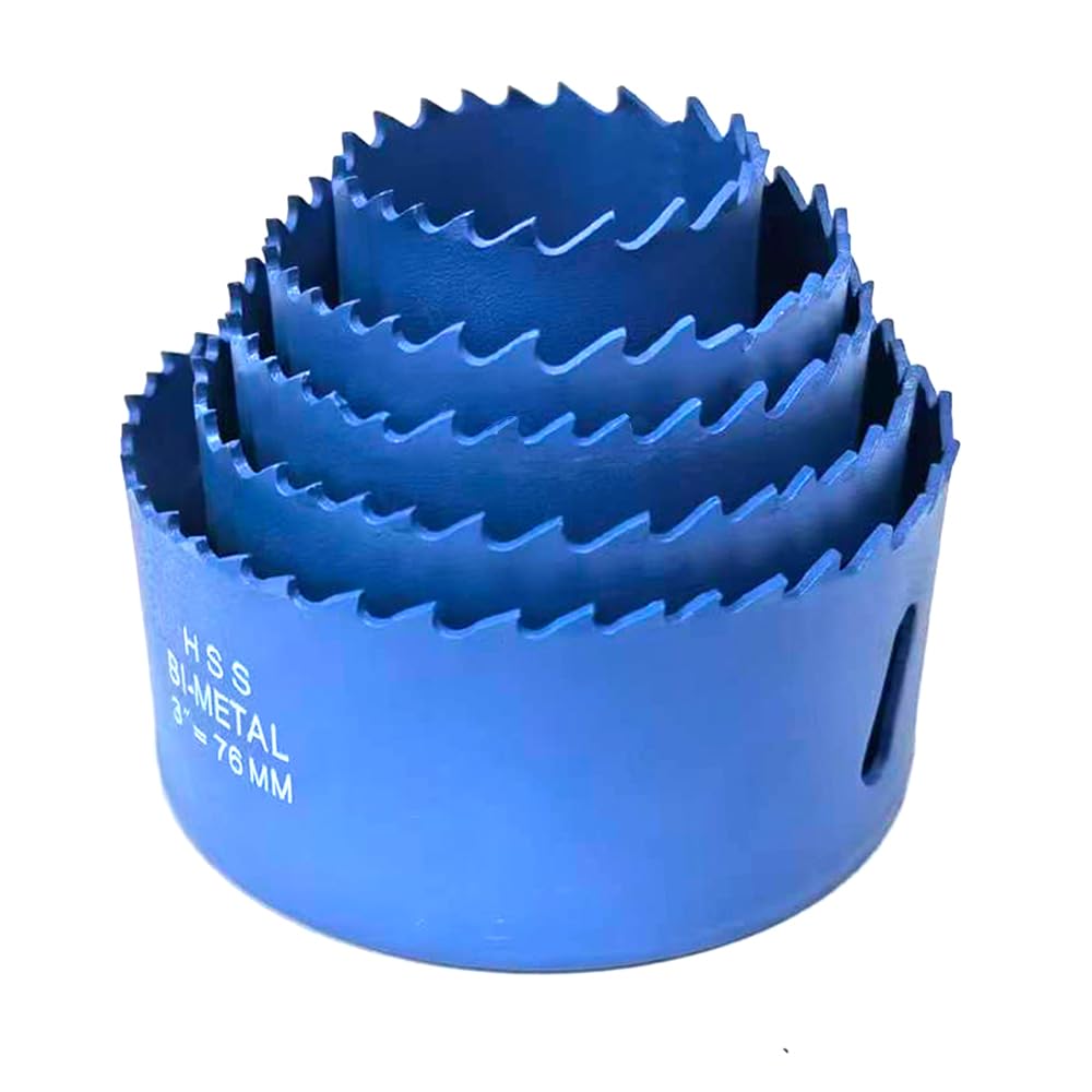 Bi-Metal Hole Saw Kit Set 17PCS, 3/4" to 3" HSS Hole Saw Drill Bits for Wood Boards, Plasterboard, Soft Metal Sheet, PVC, Fiberboard, Plastic and Drywall.