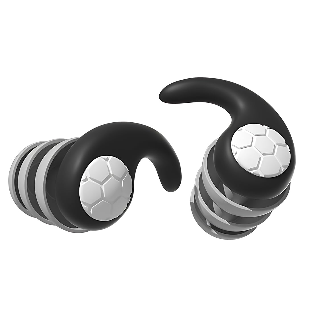 CPJJ Black Loop Earplugs - Quiet Ear Defenders for Children, Noise Reducing and Cancelling for Sleeping, Flying (L)