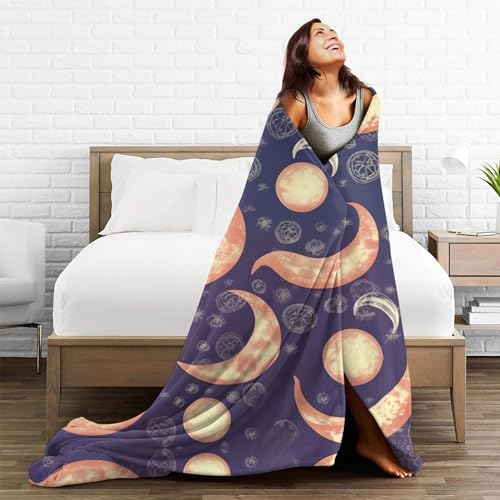 Couverture en micro polaire ultra légère et chaude Beautiful Moon pour canapé - 8