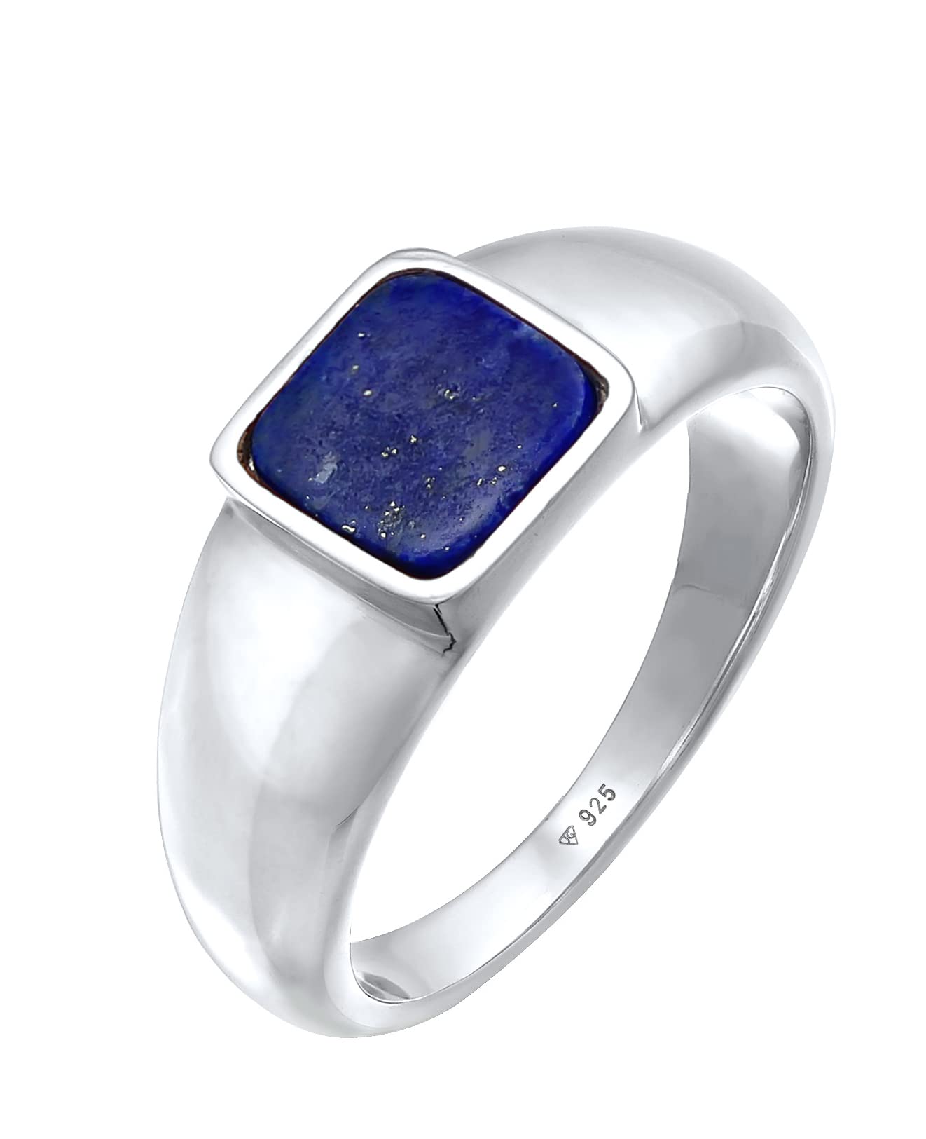 Kuzzoi Anillo para hombre de plata de ley 925 maciza con sello de 10 mm de ancho, anillo de plata de ley 925 clásico con esmalte para hombre, talla 60-66, 0609190921